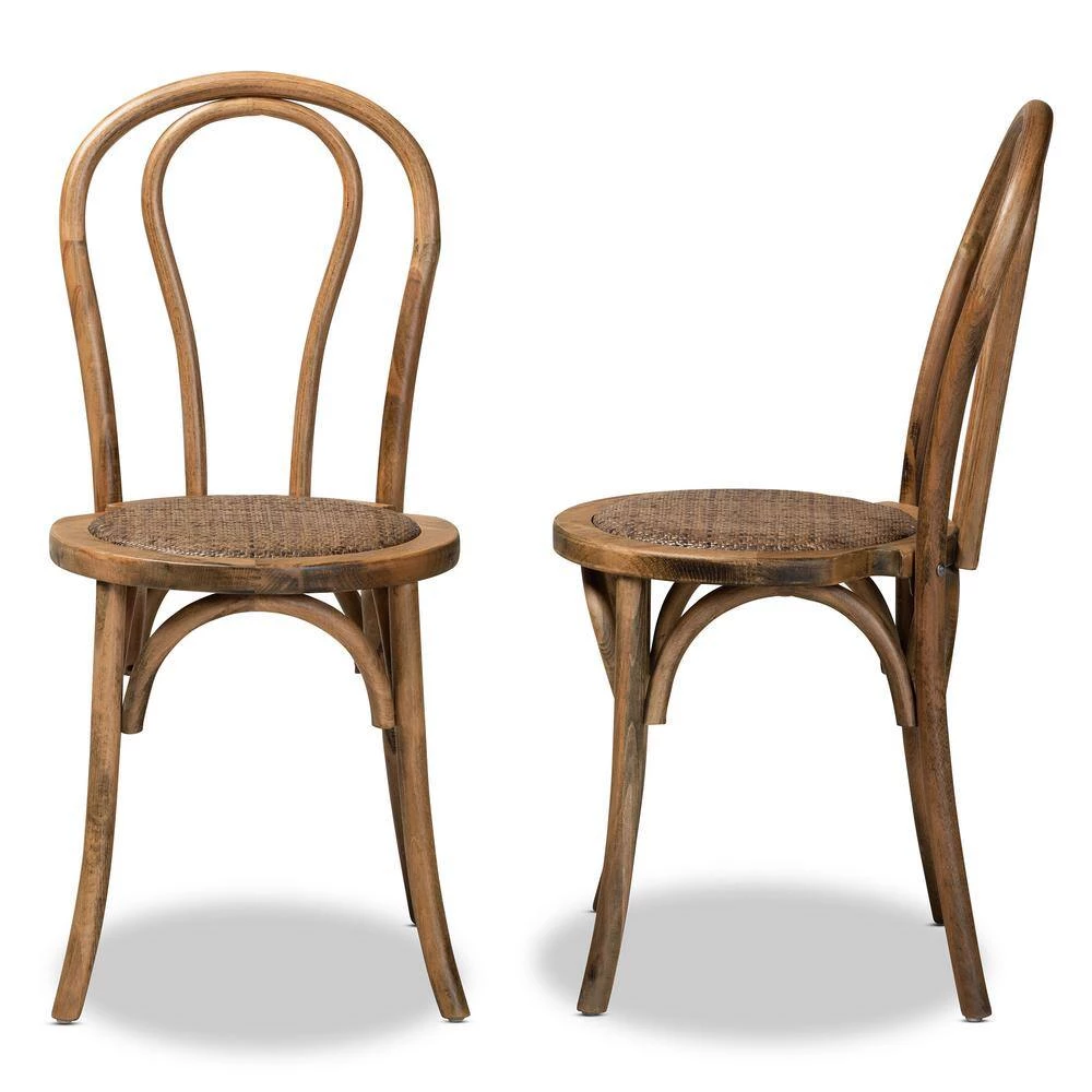 Dacian Walnut Brown Dining Chair (Set of 2) by Baxton Studio - Image 2