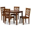 Nicolette 5-Piece Walnut Brown Dining Set by Baxton Studio