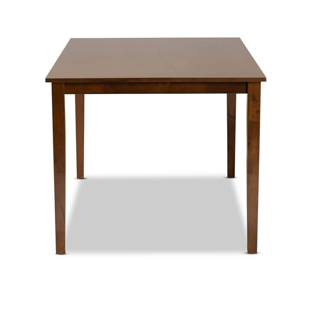 Eveline Walnut Brown Dining Table by Baxton Studio - Image 4