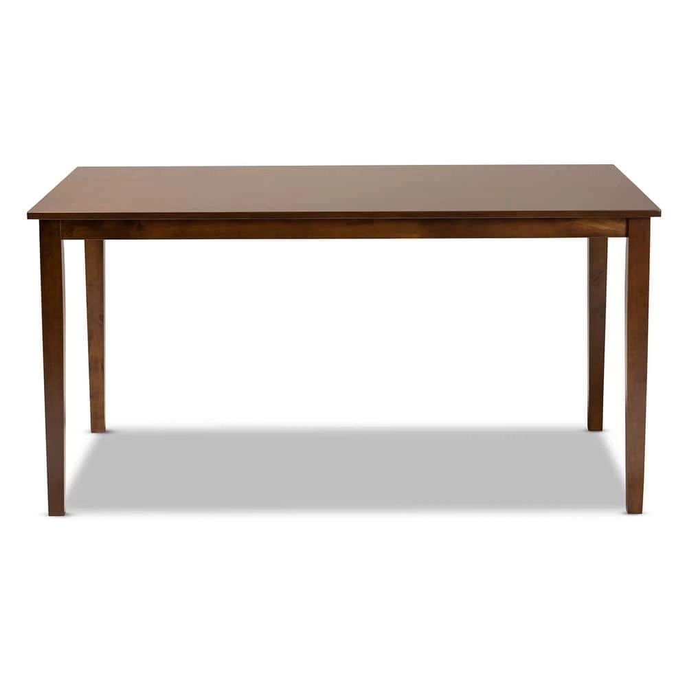Eveline Walnut Brown Dining Table by Baxton Studio