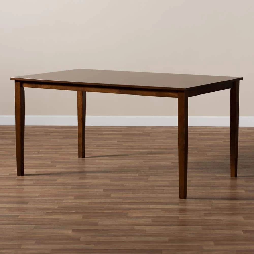 Eveline Walnut Brown Dining Table by Baxton Studio - Image 6