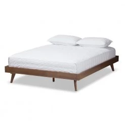 Jacob Brown Queen Platform Bed Frame by Baxton Studio