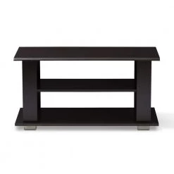 Joliette 36 in. Dark Brown Medium Rectangle Wood Coffee Table with Shelf by Baxton Studio