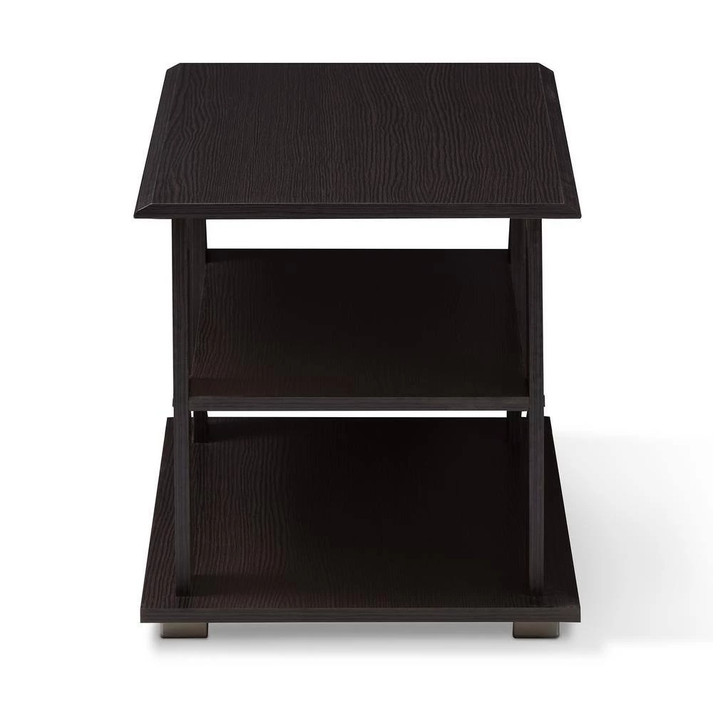 Joliette 36 in. Dark Brown Medium Rectangle Wood Coffee Table with Shelf by Baxton Studio - Image 2