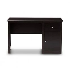 47.64 in. Wenge Dark Brown Rectangular 1 -Drawer Writing Desk with Storage by Baxton Studio
