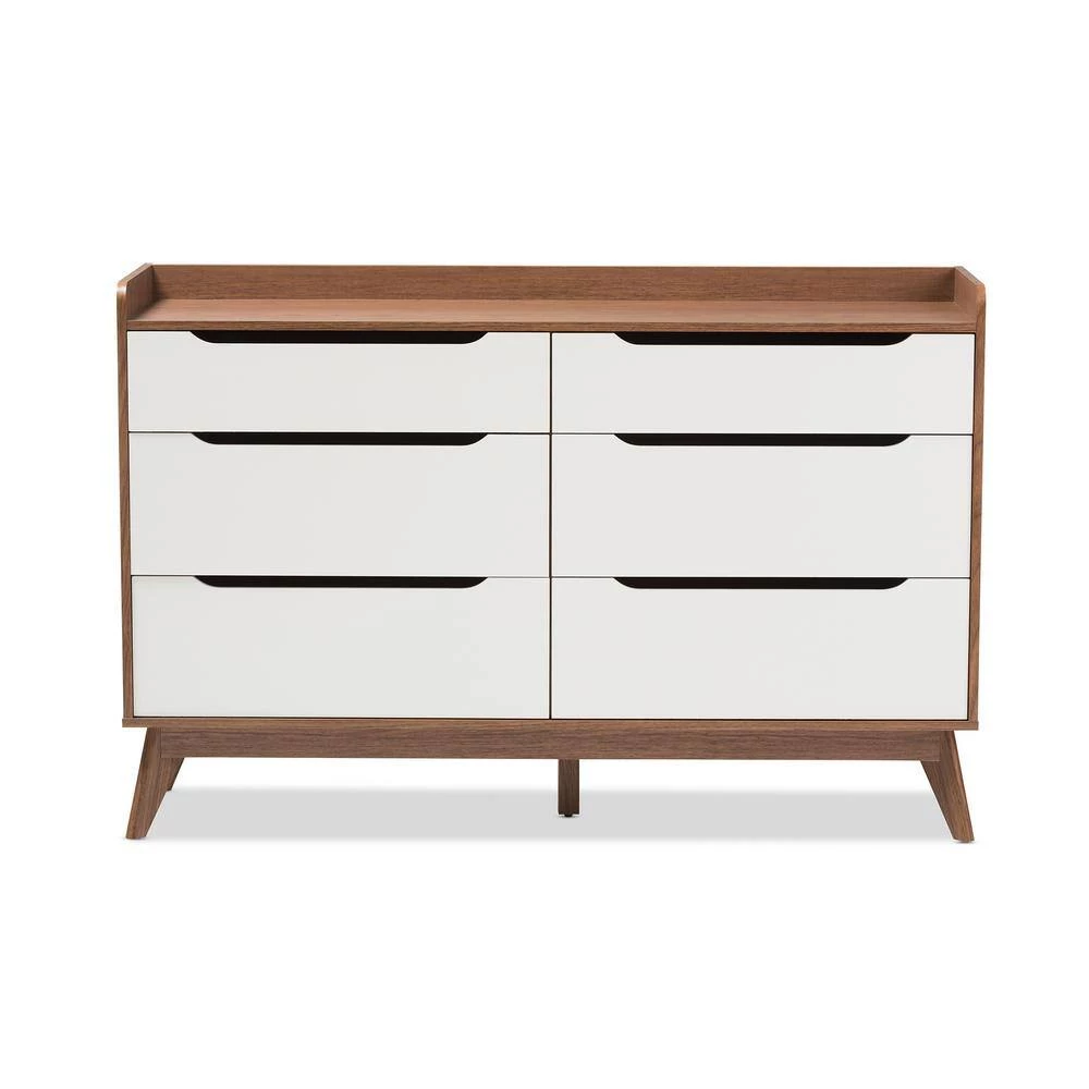 Brighton 6-Drawer White Dresser by Baxton Studio - Image 5