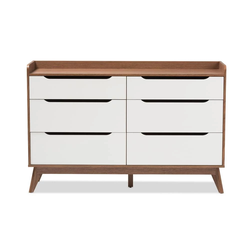 Brighton 6-Drawer White Dresser by Baxton Studio - Image 9