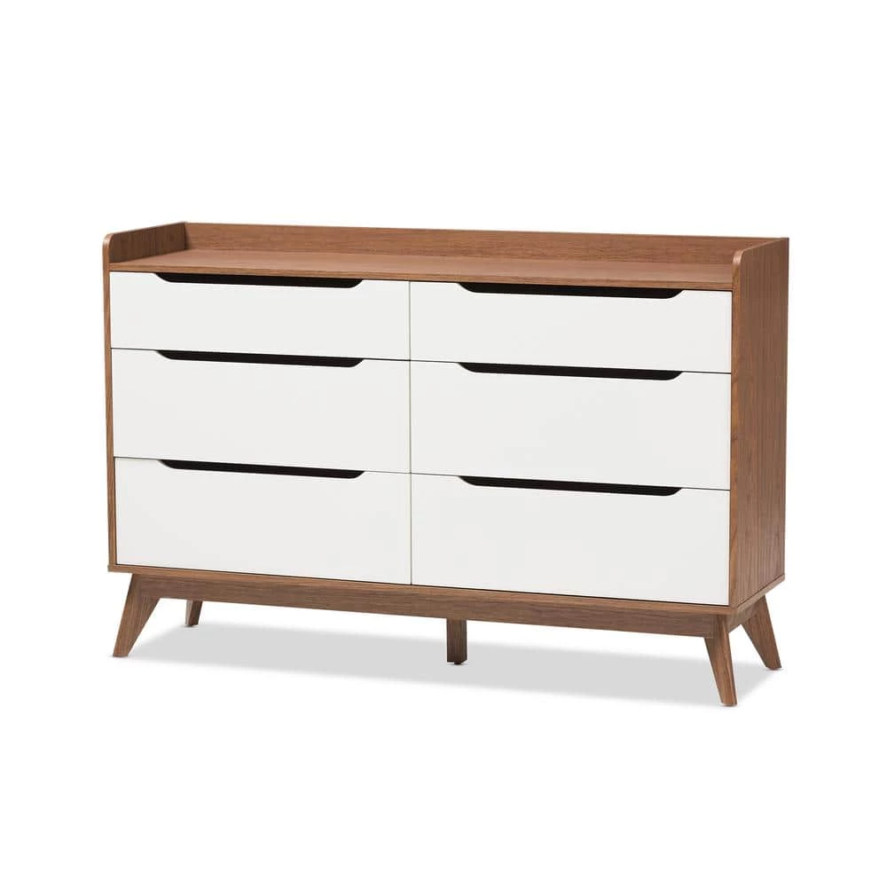 Brighton 6-Drawer White Dresser by Baxton Studio