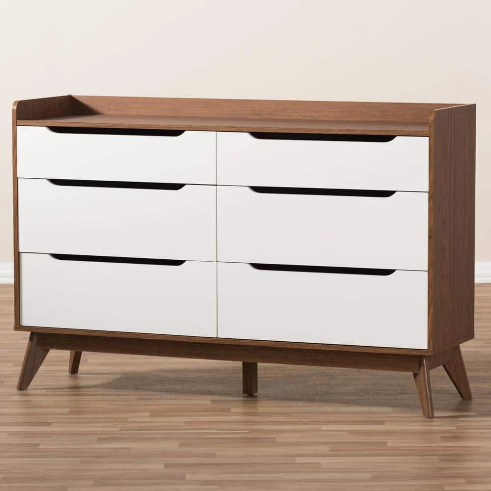 Brighton 6-Drawer White Dresser by Baxton Studio - Image 8