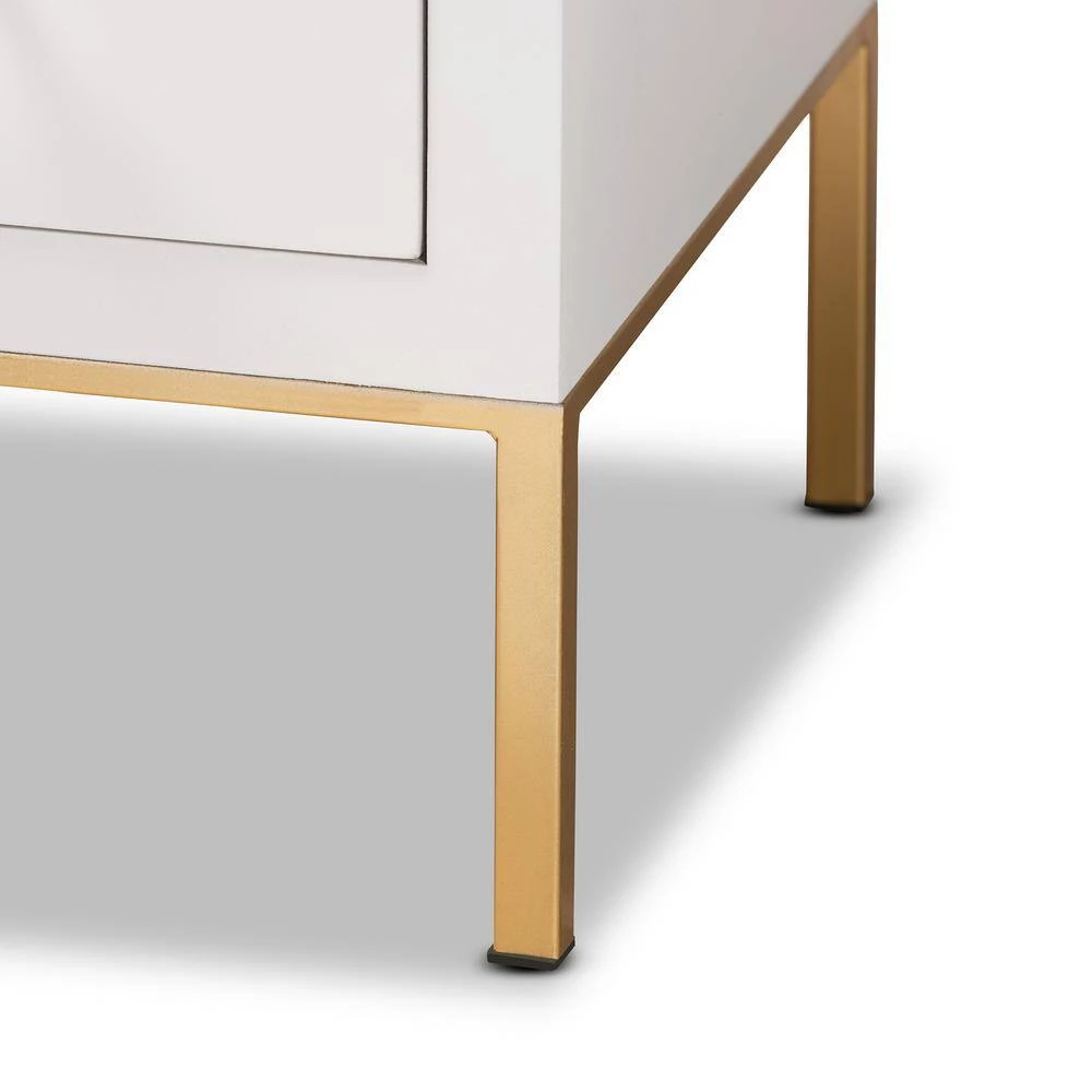 Dante White and Gold Accent Cabinet by Baxton Studio - Image 6