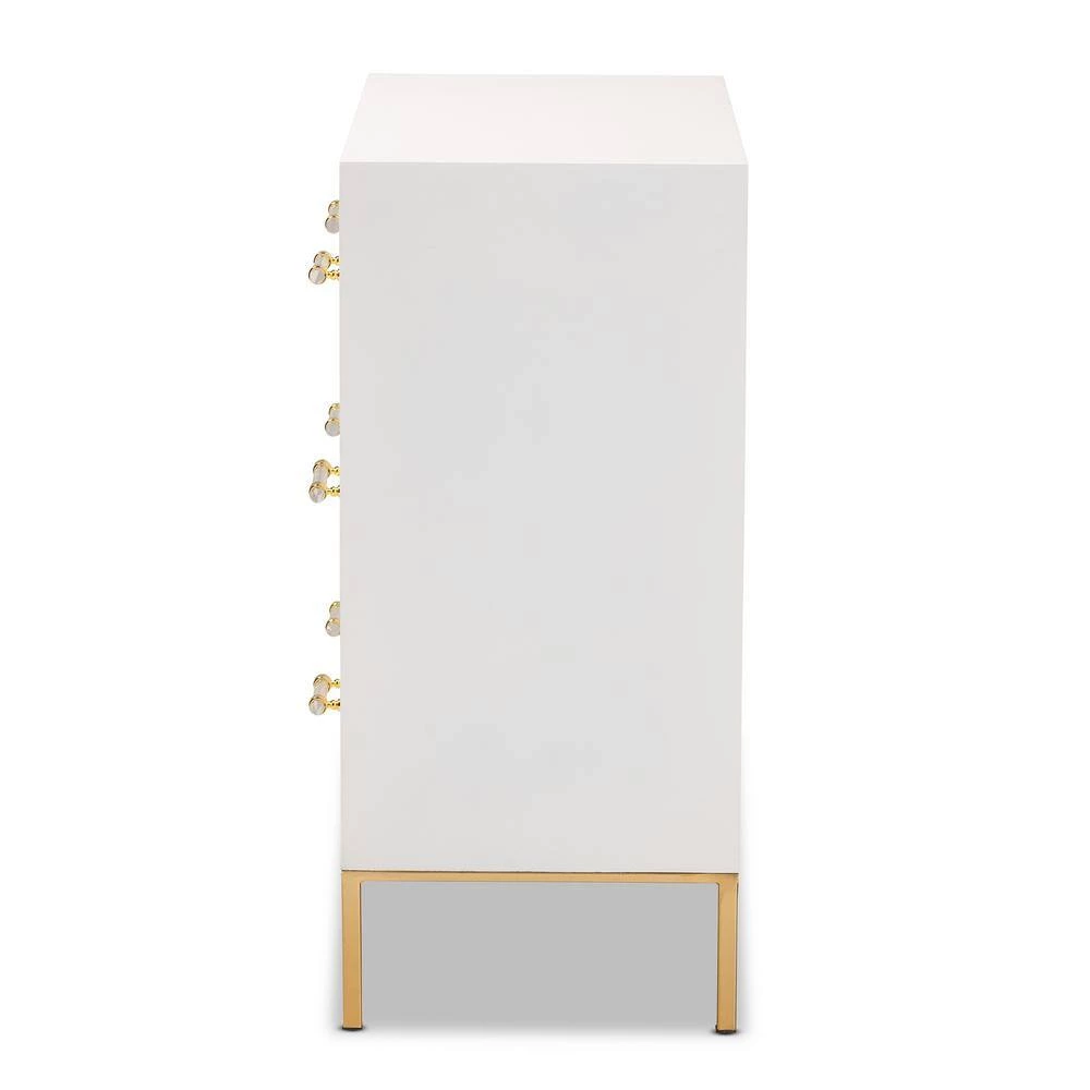 Dante White and Gold Accent Cabinet by Baxton Studio - Image 4