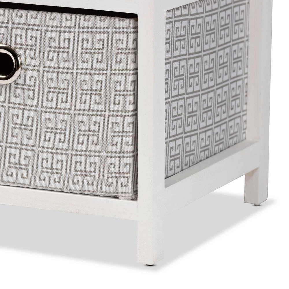 Camber White and Grey Storage Cabinet with 4-Baskets by Baxton Studio - Image 6