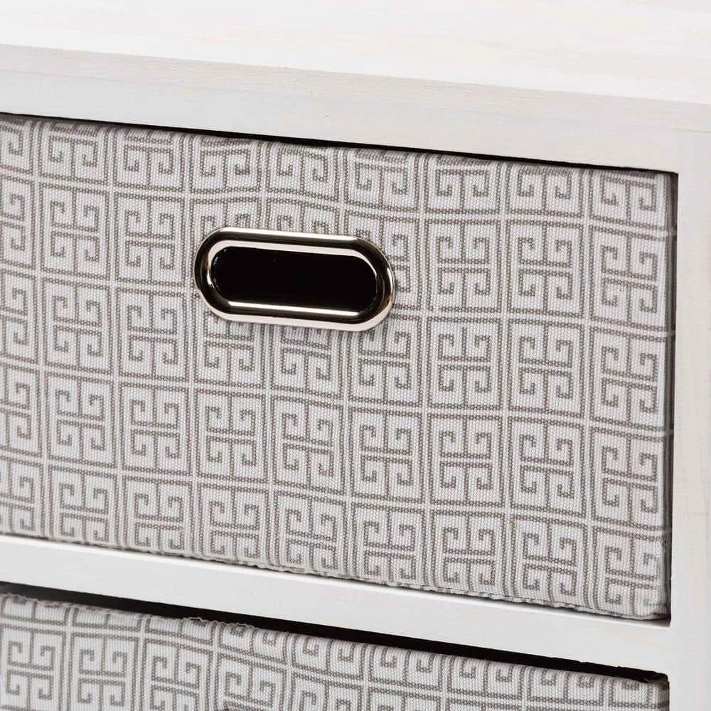 Camber White and Grey Storage Cabinet with 4-Baskets by Baxton Studio - Image 5
