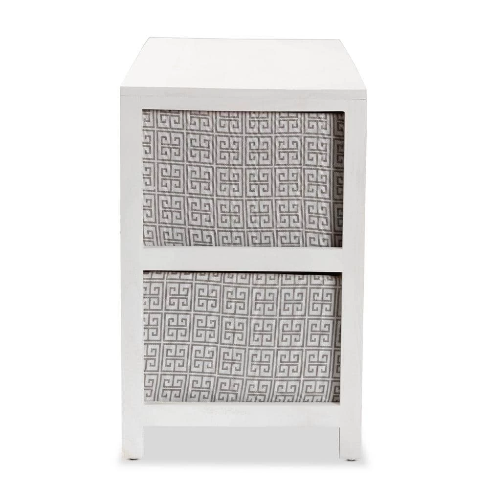 Camber White and Grey Storage Cabinet with 4-Baskets by Baxton Studio - Image 4