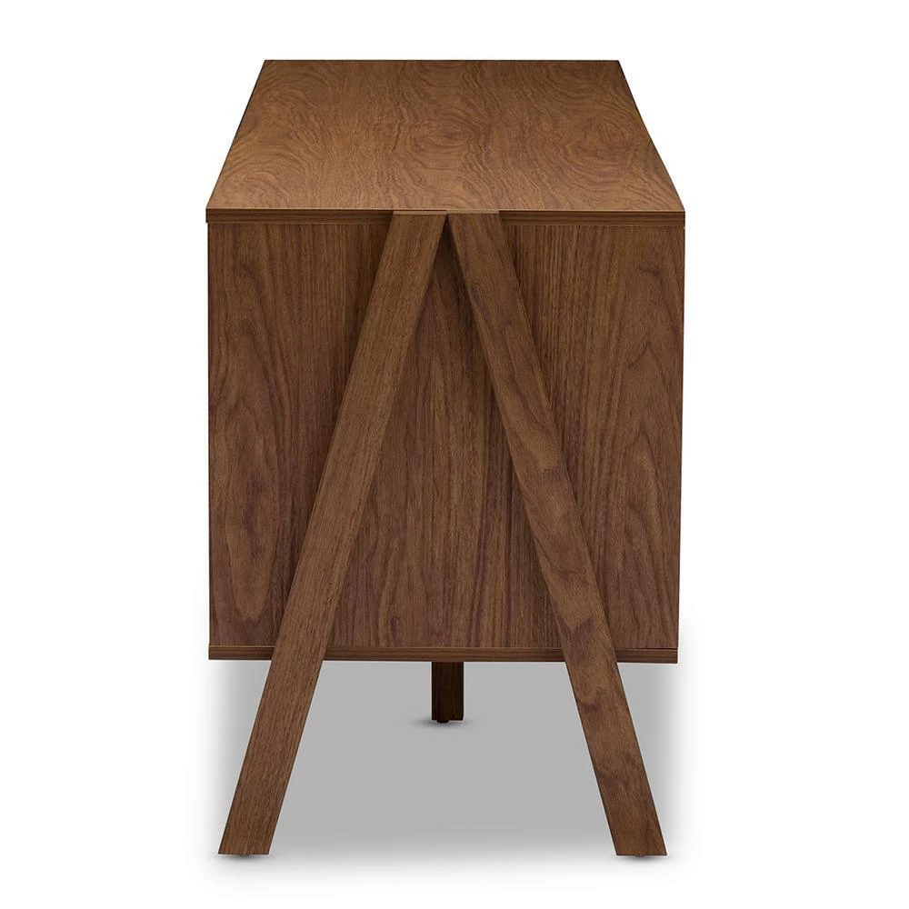 Harlow Medium Brown Wood and White Finished Wood Storage Cabinet by Baxton Studio - Image 6