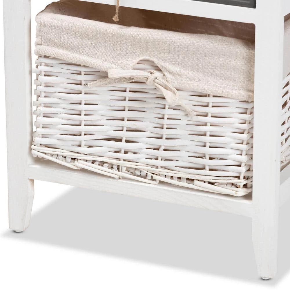Diella White and Multi-Colored Storage Cabinet with 2-Drawers by Baxton Studio - Image 6