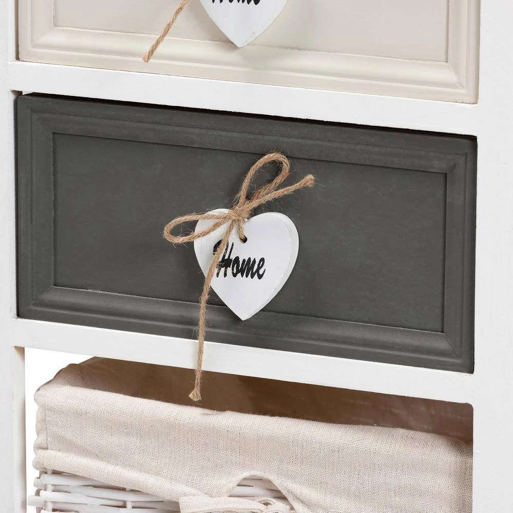 Diella White and Multi-Colored Storage Cabinet with 2-Drawers by Baxton Studio - Image 5