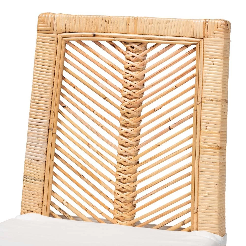 Suci White and Natural Brown Dining Chair by Baxton Studio - Image 4