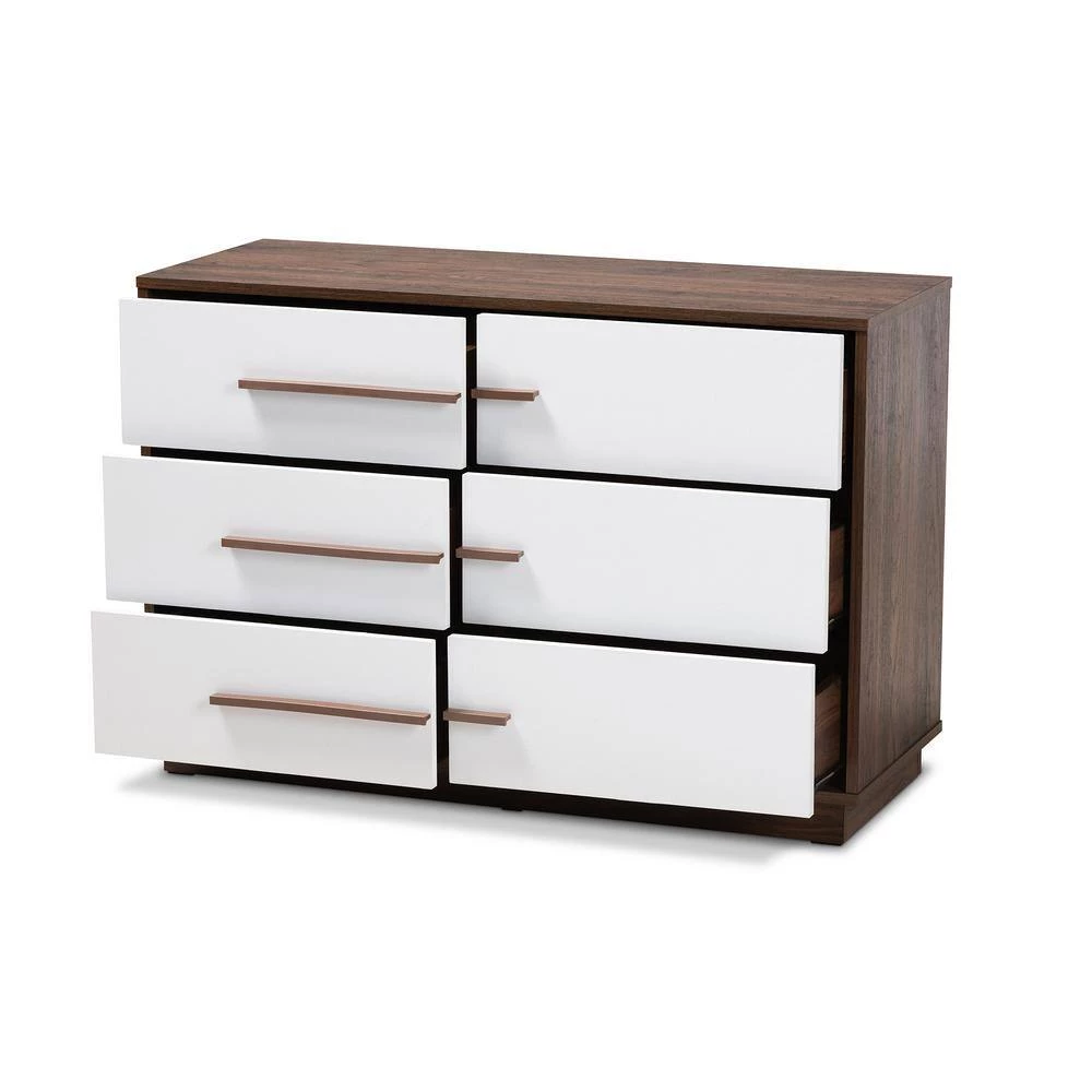 Mette 6-Drawer White Dresser by Baxton Studio - Image 9