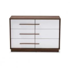 Mette 6-Drawer White Dresser by Baxton Studio