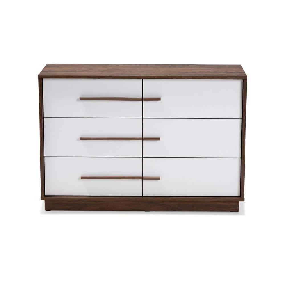 Mette 6-Drawer White Dresser by Baxton Studio