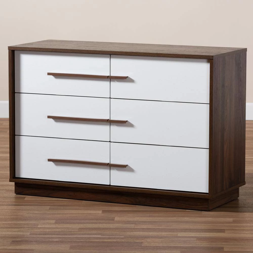Mette 6-Drawer White Dresser by Baxton Studio - Image 8