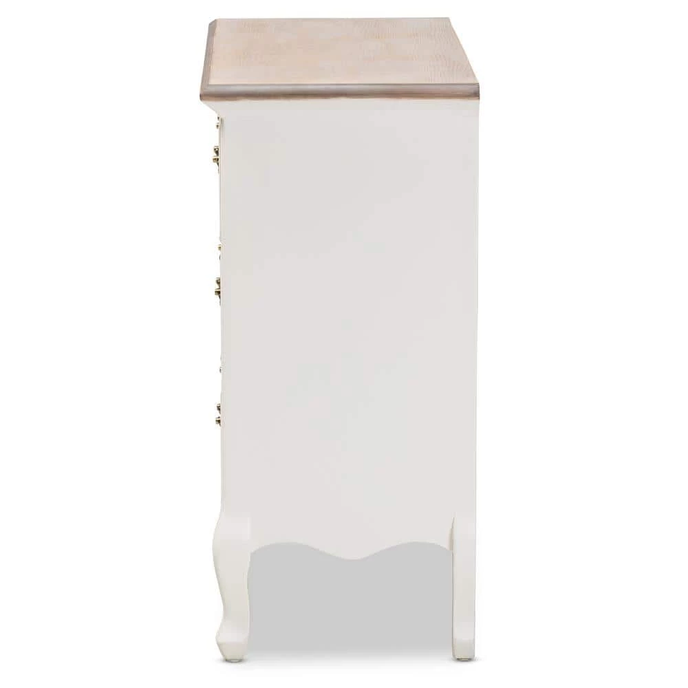 Amalie White and Oak Storage Cabinet by Baxton Studio - Image 3