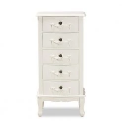 Callen White Storage Cabinet with 5-Drawers by Baxton Studio