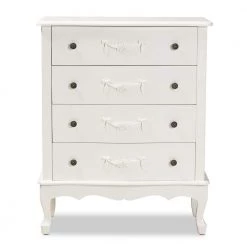 Callen White 4-Drawer Storage Cabinet by Baxton Studio