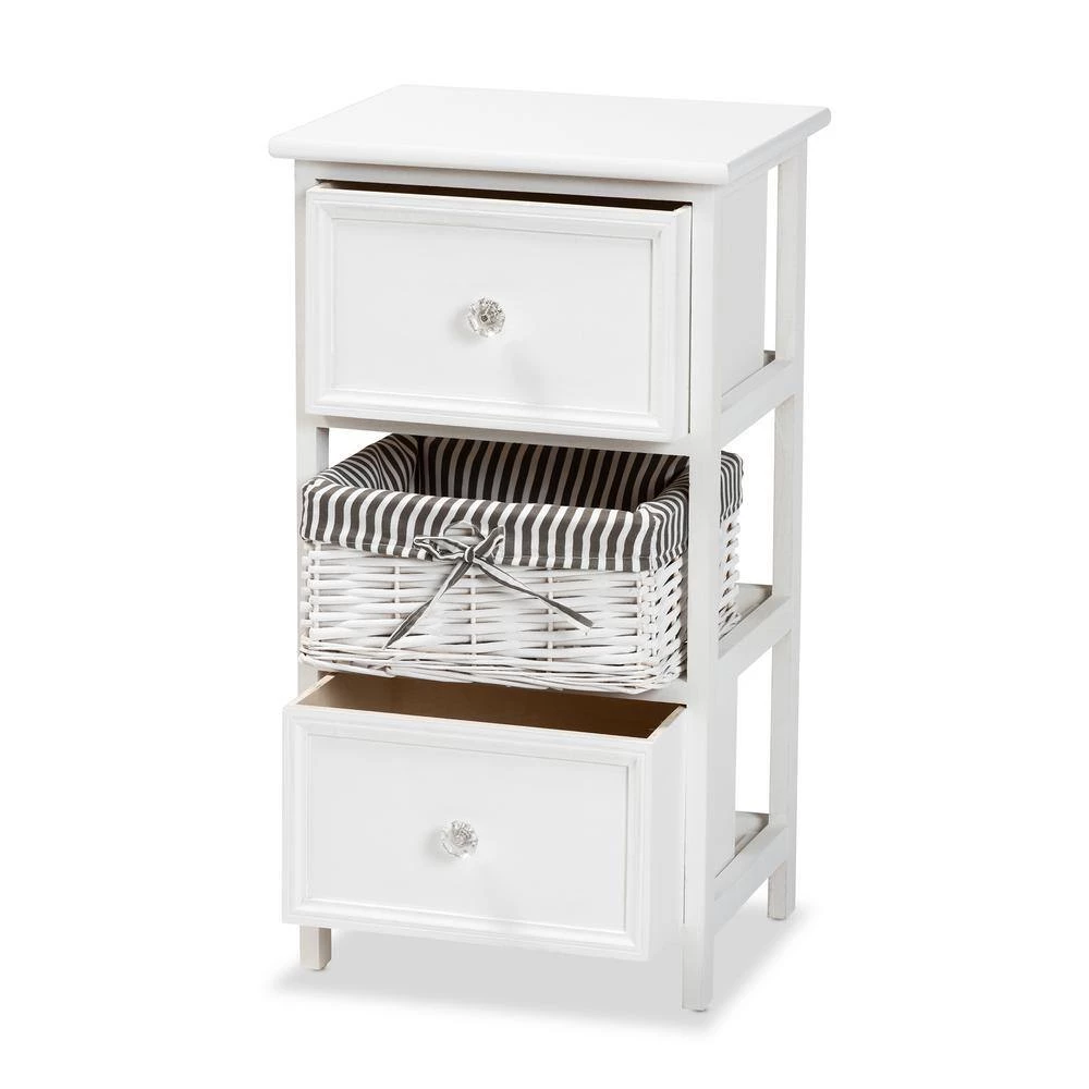 Hayden White Storage Cabinet with 2-Drawers by Baxton Studio - Image 3