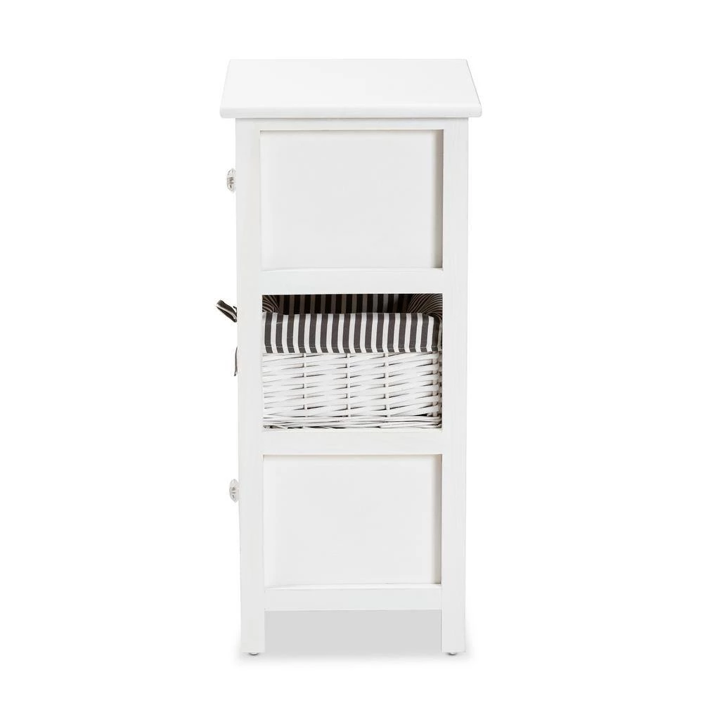 Hayden White Storage Cabinet with 2-Drawers by Baxton Studio - Image 4