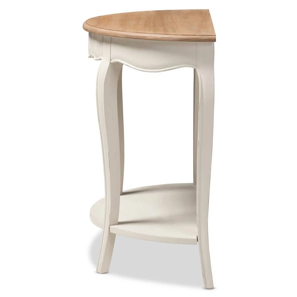 Cordelia 32 in. White Half Moon Wood Console Table by Baxton Studio - Image 4