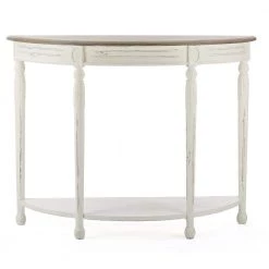 Alys 42 in. White Standard Half Moon Wood Console Table by Baxton Studio