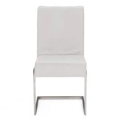 Toulan White Faux Leather Upholstered Dining Chairs (Set of 2) by Baxton Studio