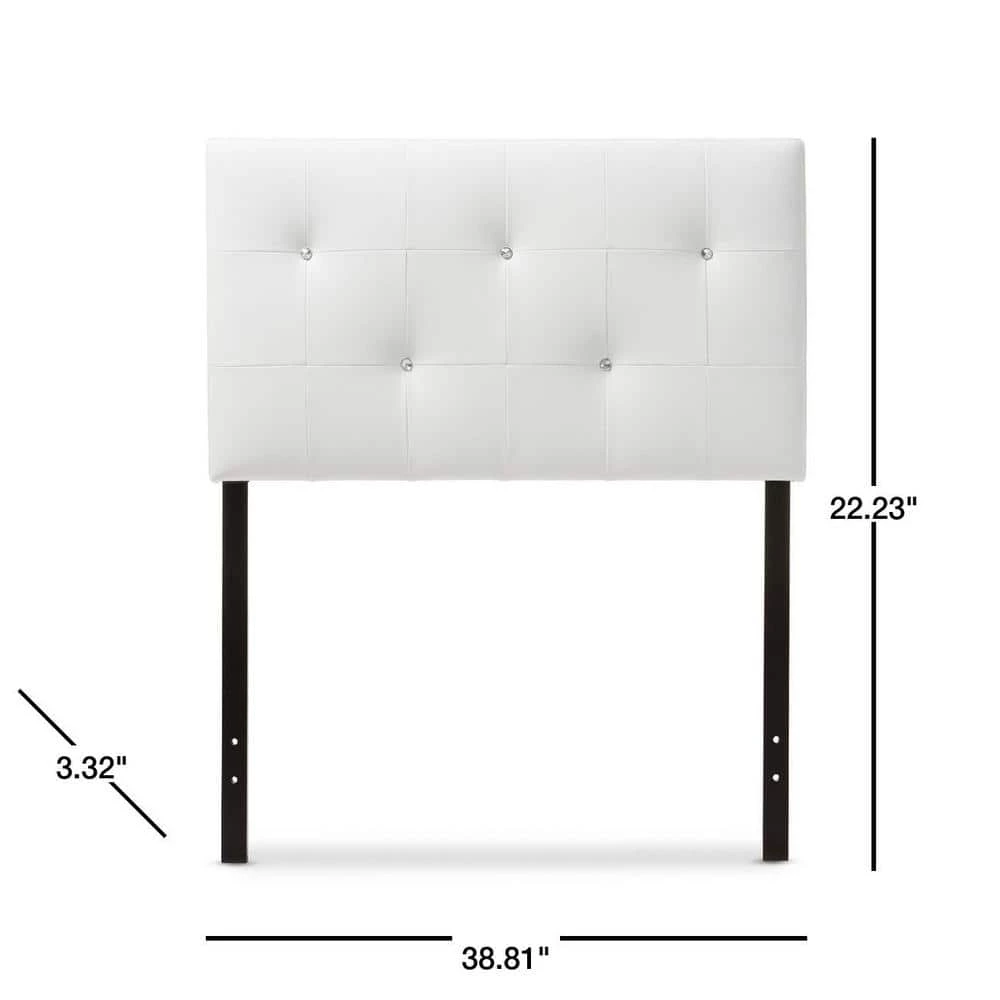 Dalini White Twin Headboard by Baxton Studio - Image 3