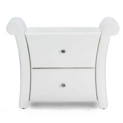 Victoria 2-Drawer White Nightstand by Baxton Studio