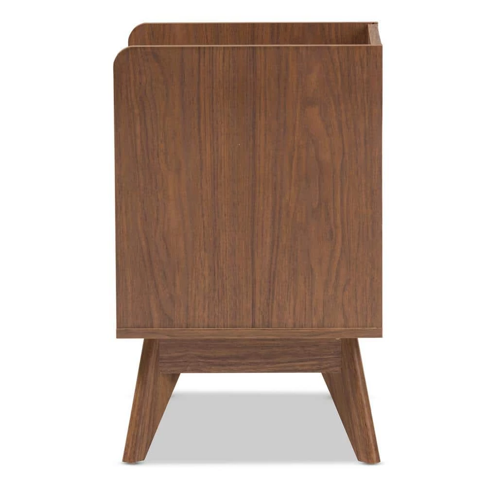 Brighton 3-Drawer White Nightstand by Baxton Studio - Image 2