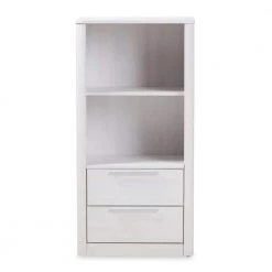 47.24 in. Whitewash Wood 2-shelf Accent Bookcase with Drawers by Baxton Studio